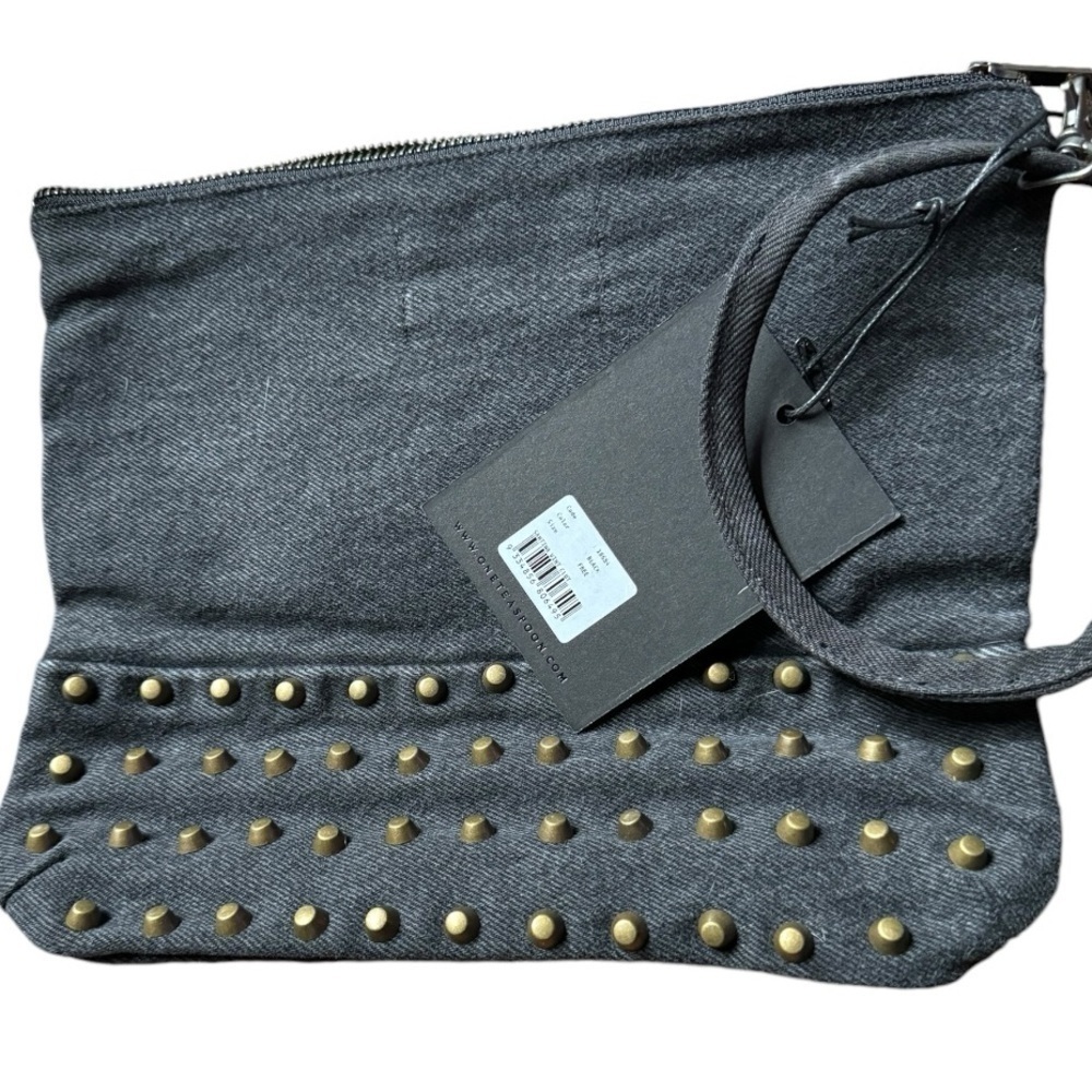 ONE TEASPOON SANTINA VINTAGE STUDDED CLUTCH/WRISTLET BLACK NWT - Picture 2 of 5